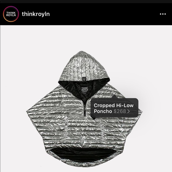 *Rare Find | cropped hi-low poncho silver color - Picture 7 of 16